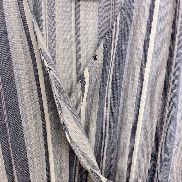 NWT SPLENDID Chambray Multi Stripe Tulip Sleeve Dress - Picture 8 of 9
